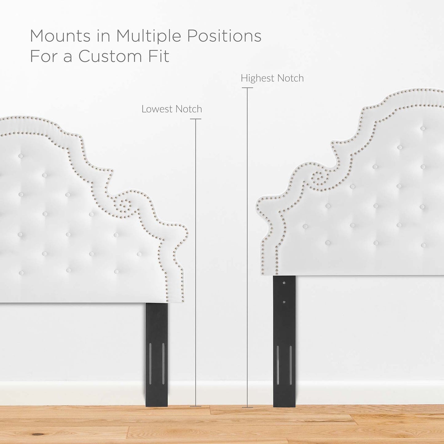 Diana Tufted Performance Velvet King/California King Headboard, Velvet, White, 22341