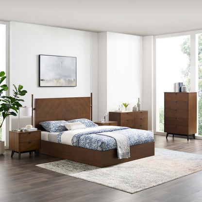 Kali 5-Piece Bedroom Set, Wood, Brown Walnut, 22342