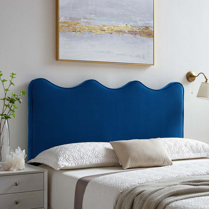 Athena Performance Velvet Twin Headboard, Velvet, Blue Navy, 22347