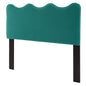 Athena Performance Velvet Twin Headboard, Velvet, Teal Blue, 22349