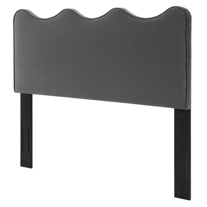 Athena Performance Velvet Full/Queen Headboard, Velvet, Dark Grey Gray, 22351