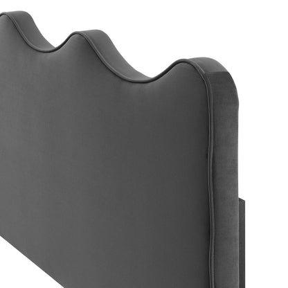 Athena Performance Velvet Full/Queen Headboard, Velvet, Dark Grey Gray, 22351