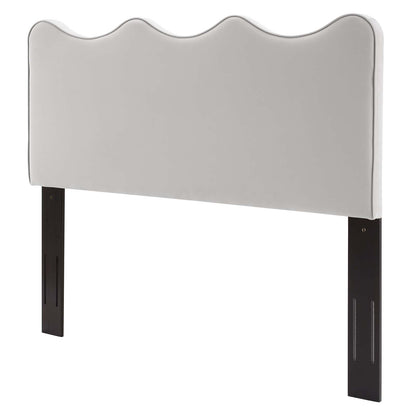 Athena Performance Velvet Full/Queen Headboard, Velvet, Light Grey Gray, 22353