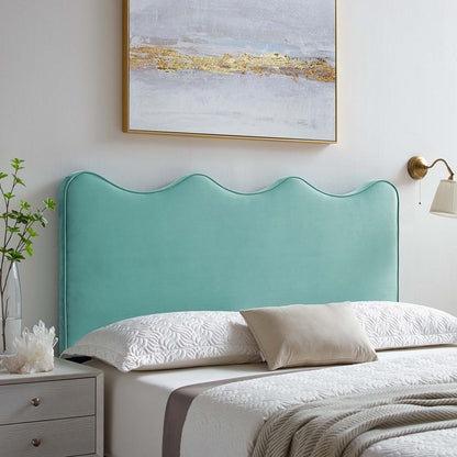 Athena Performance Velvet Full/Queen Headboard, Velvet, Blue, 22354