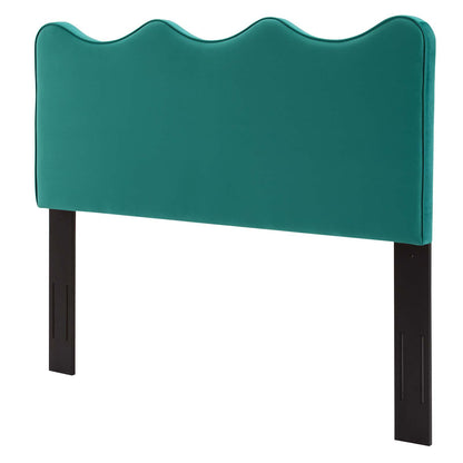 Athena Performance Velvet Full/Queen Headboard, Velvet, Teal Blue, 22357