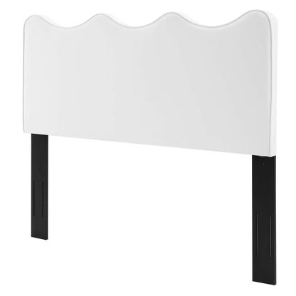 Athena Performance Velvet Full/Queen Headboard, Velvet, White, 22358