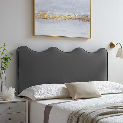 Athena Performance Velvet King/California King Headboard, Velvet, Dark Grey Gray, 22359