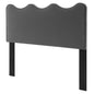 Athena Performance Velvet King/California King Headboard, Velvet, Dark Grey Gray, 22359