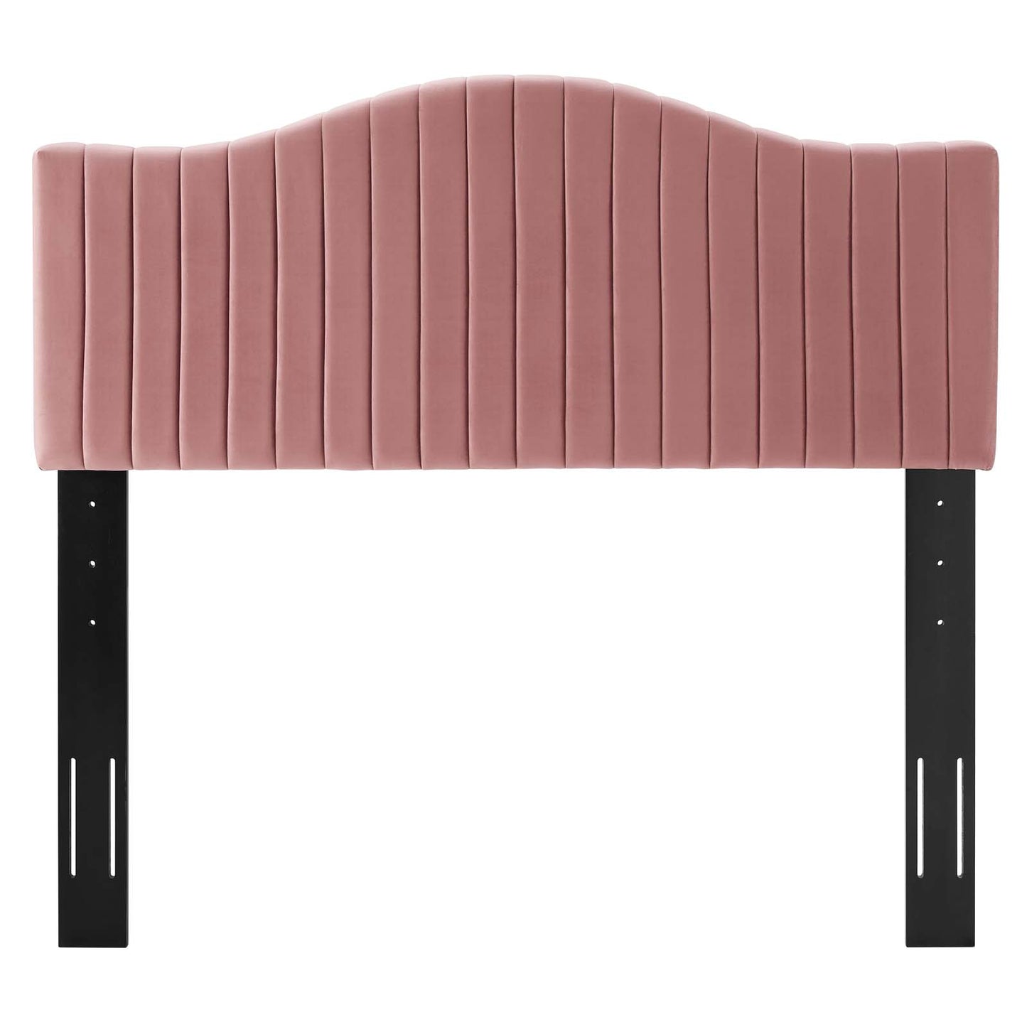 Brielle Channel Tufted Performance Velvet Full/Queen Headboard, Velvet, Pink, 22373
