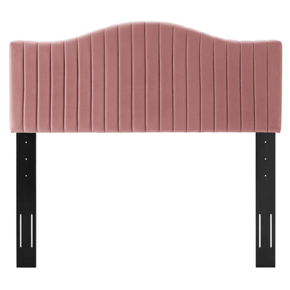 Brielle Channel Tufted Performance Velvet Full/Queen Headboard, Velvet, Pink, 22373