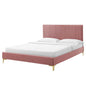 Peyton Performance Velvet Queen Platform Bed, Velvet, Pink, 23163