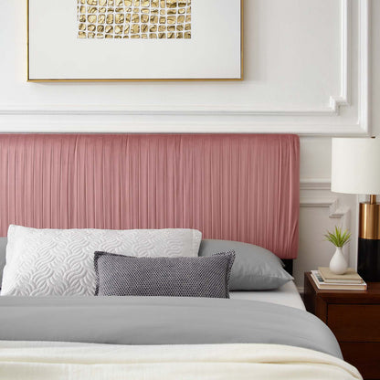 Peyton Performance Velvet Queen Platform Bed, Velvet, Pink, 23171