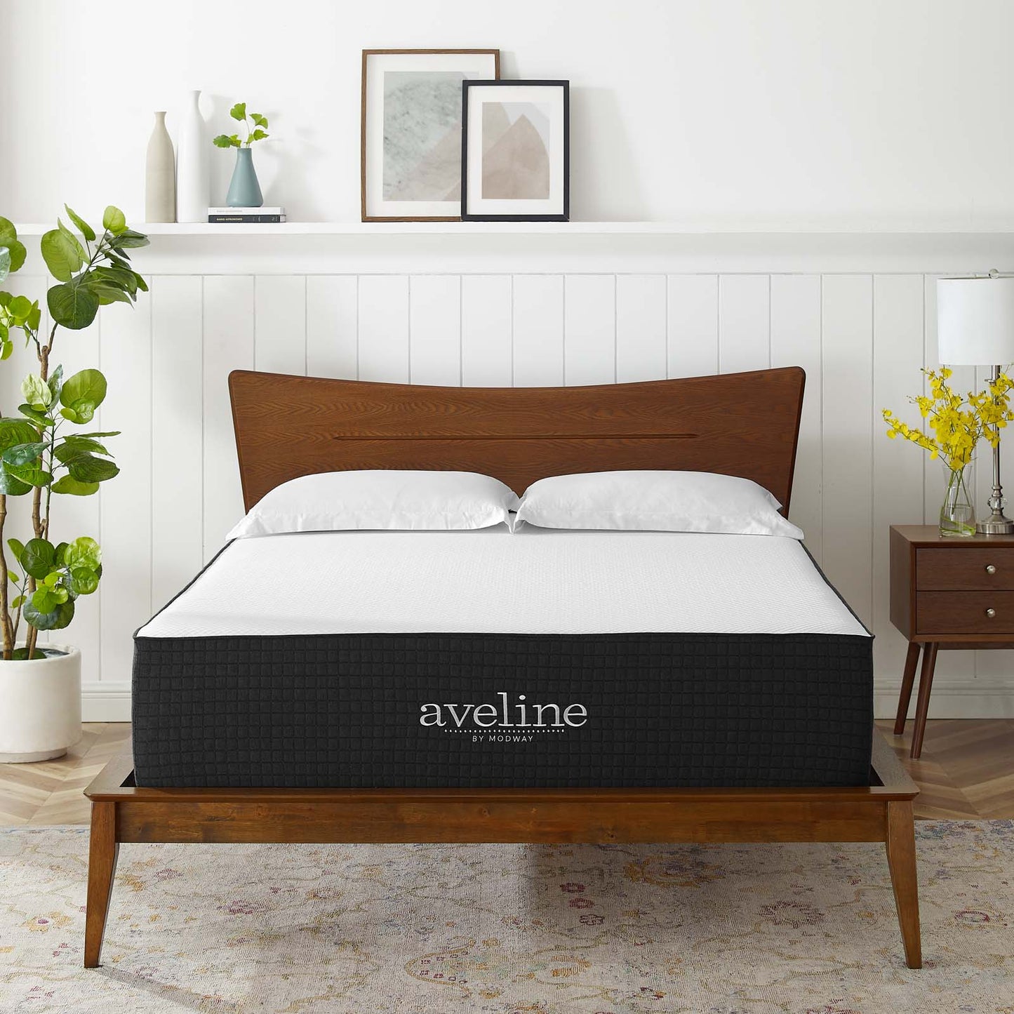 Aveline 14" Memory Foam King Mattress, White, 22390