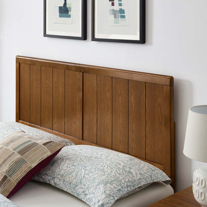 Alana King Wood Platform Bed With Splayed Legs, Wood, Brown Walnut, 22409