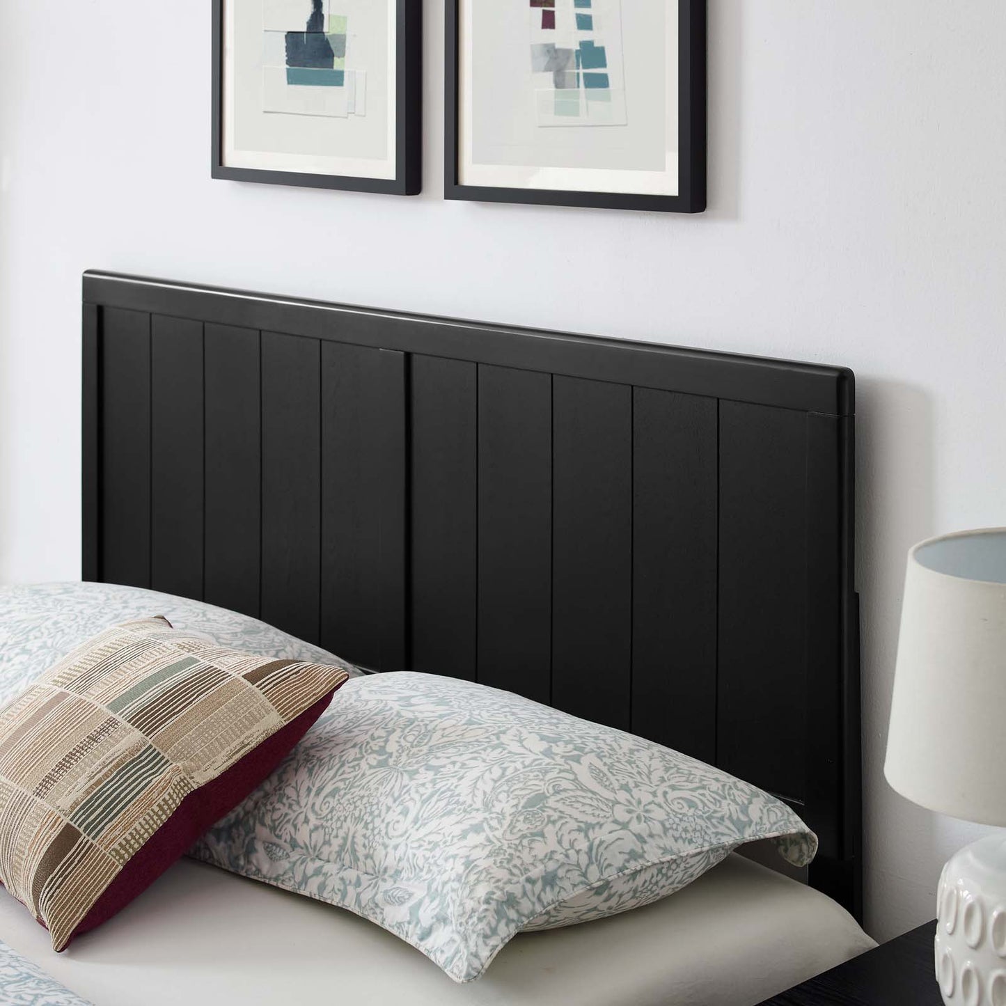 Alana Twin Wood Platform Bed With Splayed Legs, Wood, Black, 22410
