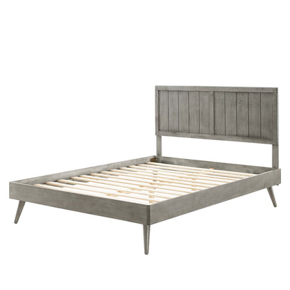 Alana Twin Wood Platform Bed With Splayed Legs, Wood, Grey Gray, 22411