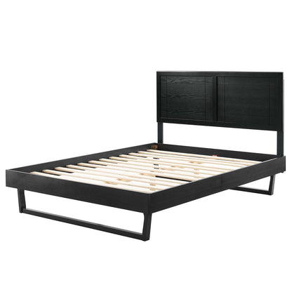 Marlee Twin Wood Platform Bed With Angular Frame, Wood, Black, 22419