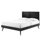 Marlee Full Wood Platform Bed With Splayed Legs, Wood, Black, 22422