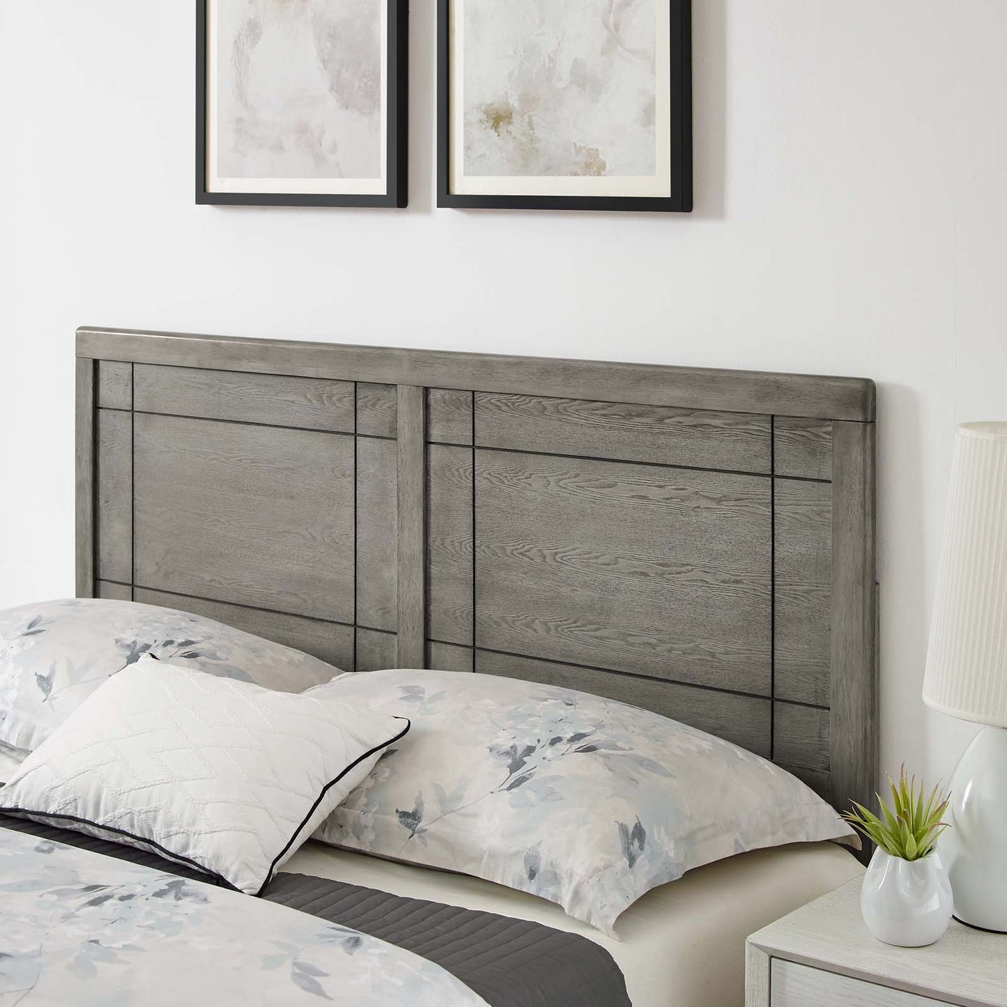Marlee Full Wood Platform Bed With Splayed Legs, Wood, Grey Gray, 22423