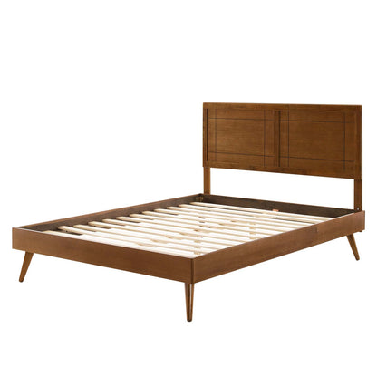 Marlee Full Wood Platform Bed With Splayed Legs, Wood, Brown Walnut, 22424