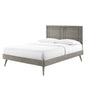Marlee Twin Wood Platform Bed With Splayed Legs, Wood, Grey Gray, 22429