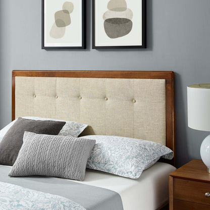 Willow Full Wood Platform Bed With Splayed Legs, Wood, Brown Walnut Beige, 22453
