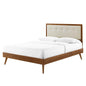 Willow Full Wood Platform Bed With Splayed Legs, Wood, Brown Walnut Beige, 22453
