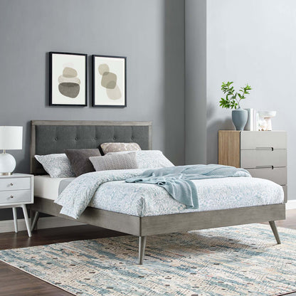 Willow Twin Wood Platform Bed With Splayed Legs, Wood, Grey Gray, 22464