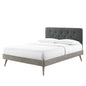 Bridgette Full Wood Platform Bed With Splayed Legs, Wood, Grey Gray, 22488