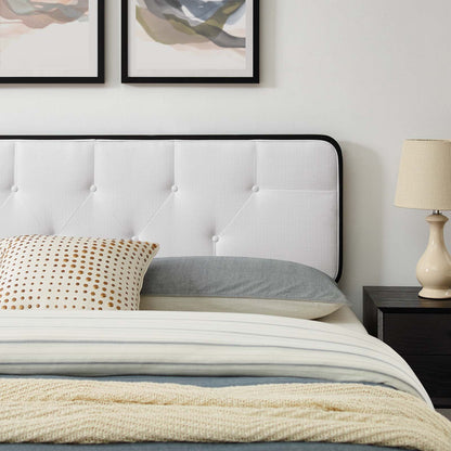 Bridgette King Wood Platform Bed With Splayed Legs, Wood, Black White, 22492