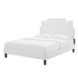 Lindsey Performance Velvet Queen Platform Bed, Velvet, White, 22577