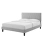 Phillipa Performance Velvet Queen Platform Bed, Velvet, Light Grey Gray, 22596