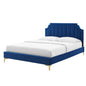 Sienna Performance Velvet Queen Platform Bed, Velvet, Blue Navy, 23437