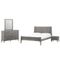 Georgia 4 Piece Full Bedroom Set, Wood, Grey Gray, 22608