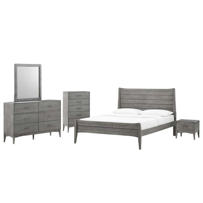 Georgia 5 Piece King Bedroom Set, Wood, Grey Gray, 22610