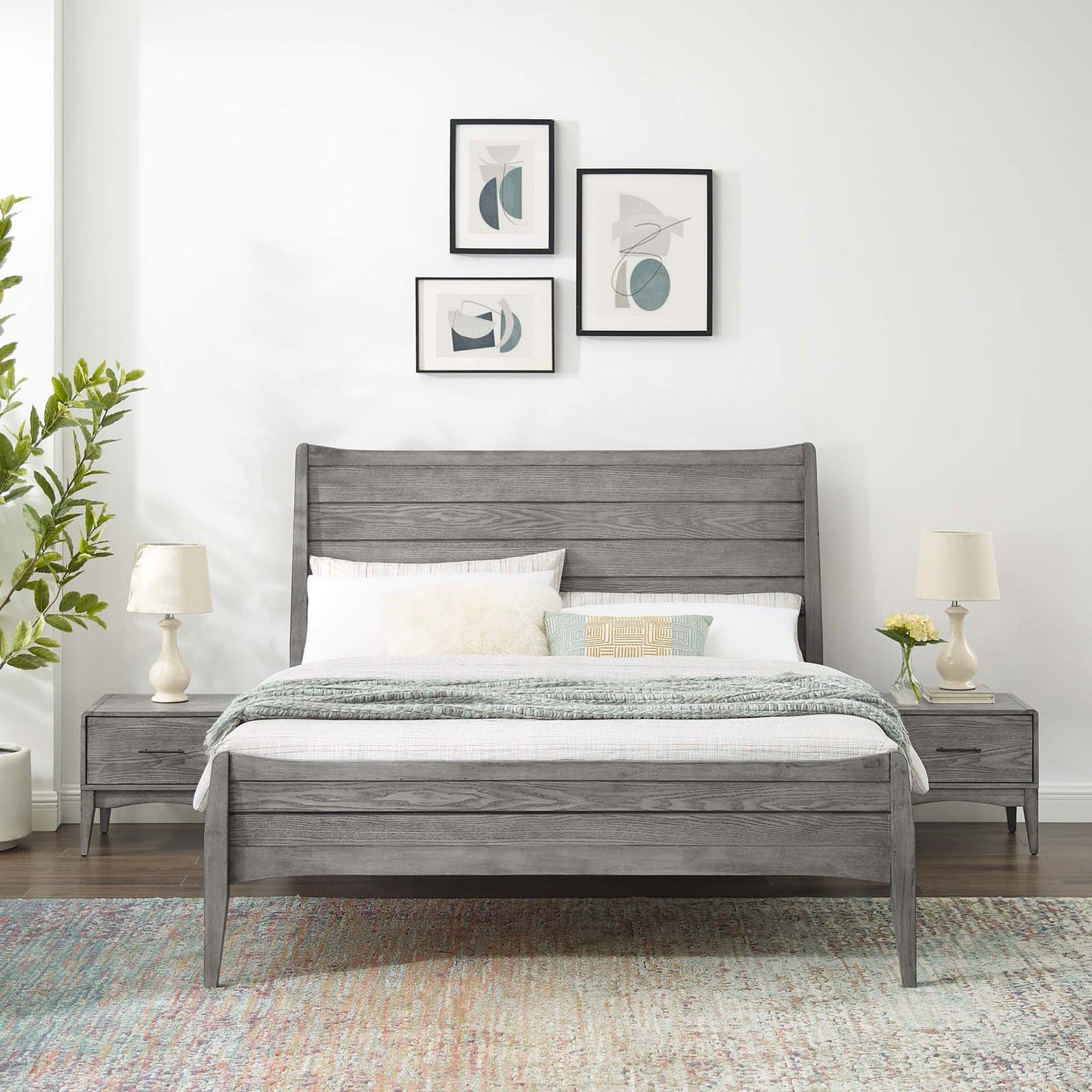 Georgia 3 Piece King Bedroom Set, Wood, Grey Gray, 22611