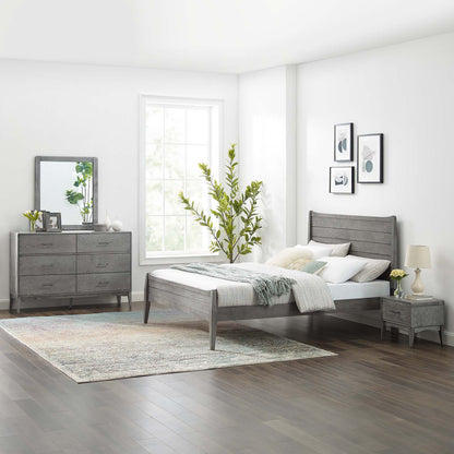 Georgia 4 Piece King Bedroom Set, Wood, Grey Gray, 22612