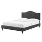 Juniper Channel Tufted Performance Velvet Full Platform Bed, Velvet, Dark Grey Gray, 22649