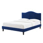 Juniper Channel Tufted Performance Velvet King Platform Bed, Velvet, Blue Navy, 22671