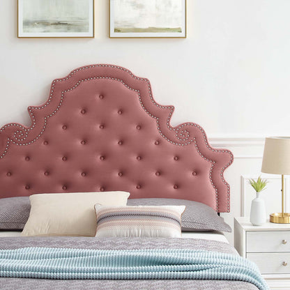 Gwyneth Tufted Performance Velvet Twin Platform Bed, Velvet, Pink, 22707