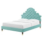 Gwyneth Tufted Performance Velvet Full Platform Bed, Velvet, Blue, 22733