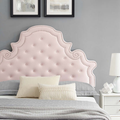 Gwyneth Tufted Performance Velvet King Platform Bed, Velvet, Pink, 22767