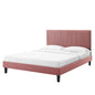 Peyton Performance Velvet Twin Platform Bed, Velvet, Pink, 23203
