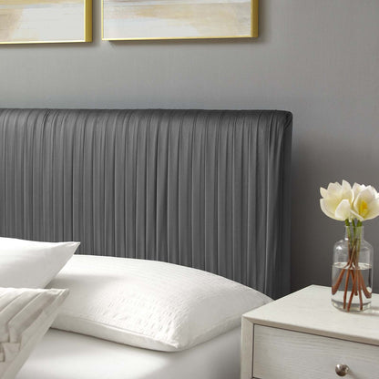 Peyton Performance Velvet Full Platform Bed, Velvet, Dark Grey Gray, 23210