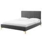 Peyton Performance Velvet Full Platform Bed, Velvet, Dark Grey Gray, 23210