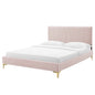 Peyton Performance Velvet Full Platform Bed, Velvet, Pink, 23215