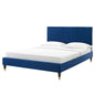 Peyton Performance Velvet Full Platform Bed, Velvet, Blue Navy, 23222
