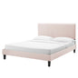 Peyton Performance Velvet Full Platform Bed, Velvet, Pink, 23231