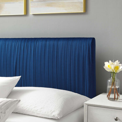 Peyton Performance Velvet King Platform Bed, Velvet, Blue Navy, 23238