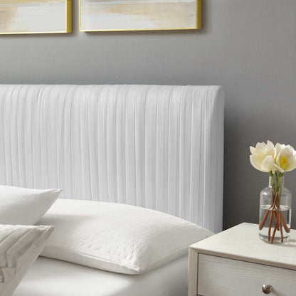 Peyton Performance Velvet King Platform Bed, Velvet, White, 23241